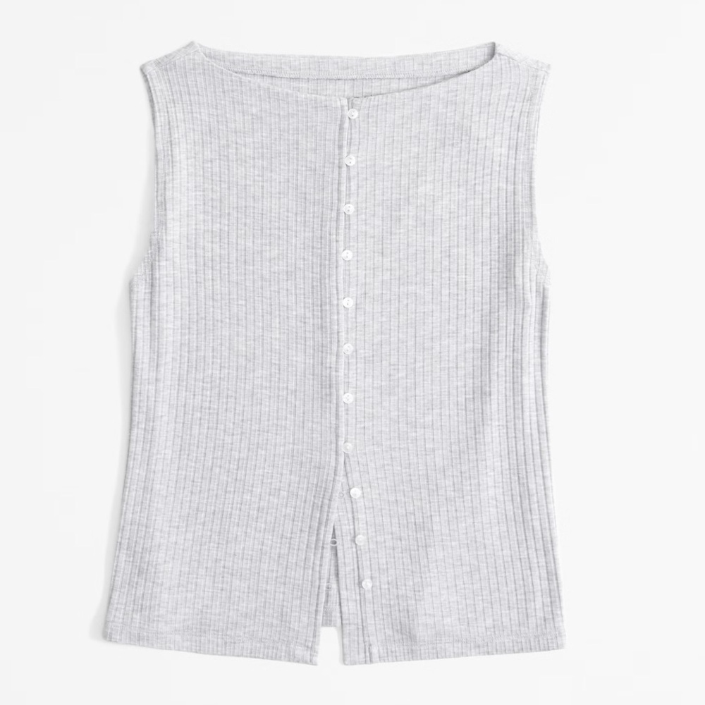 Abercrombie Wide- Rib button through slash top
